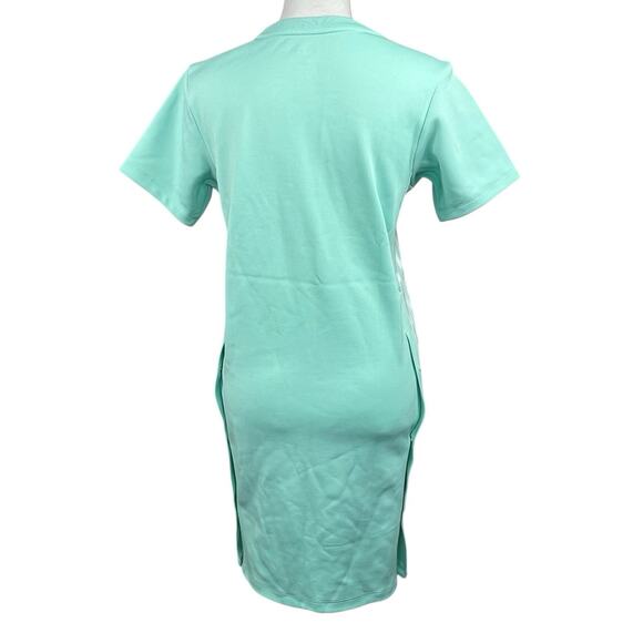 Adidas Mint Green Trefoil Logo T-shirt Tee Dress Size M Side Snap - Picture 11 of 15